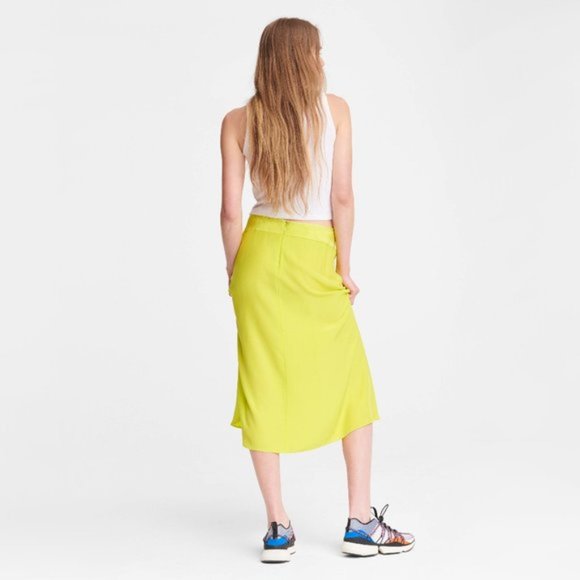 NWT Rag & Bone lime green silk midi skirt, 6 - Picture 4 of 11
